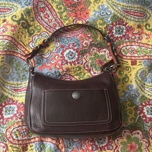 Coach Chelsea brown pebbled leather shoulder bag!